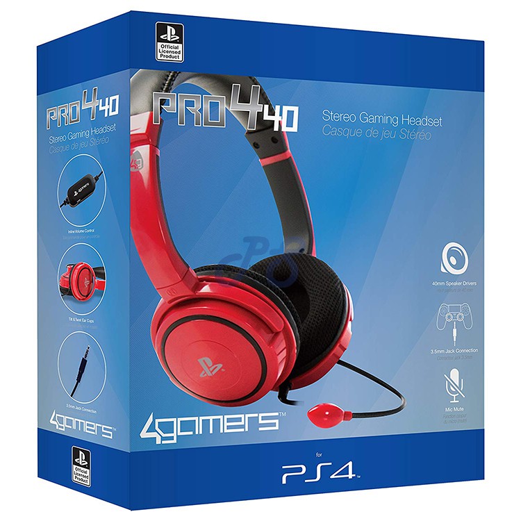 4gamers ps4 stereo gaming headset 40 red
