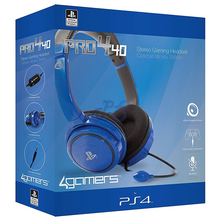 4gamers ps4 stereo gaming headset 40 blue 4283
