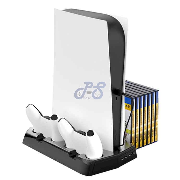 kjh charging vertical stand with cooling fan for ps5 black