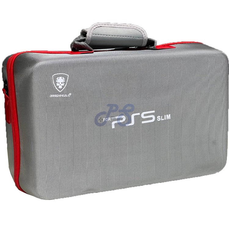 deadskull playstation 5 slim hard case greyred