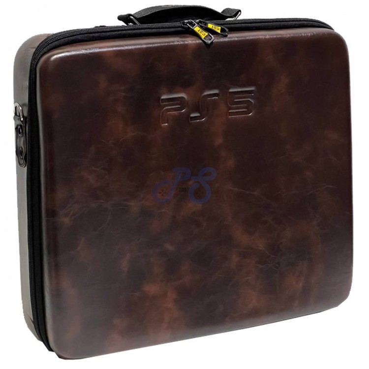 playstation 5 hard case dark brown leather
