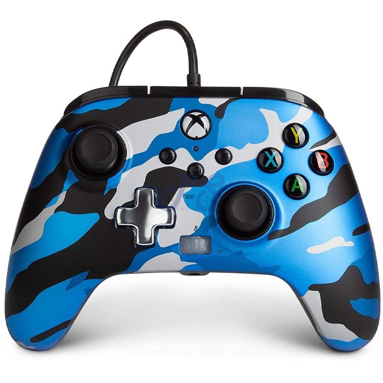 powera enhanced wired controller for xbox series xs metallic blue camo