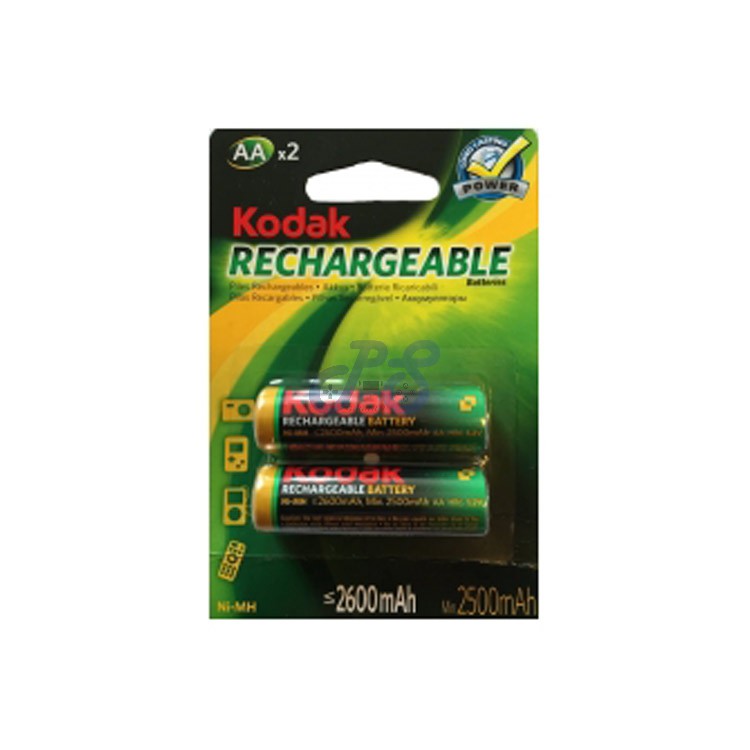 kodak aa 2600mah rechargeable battery x2