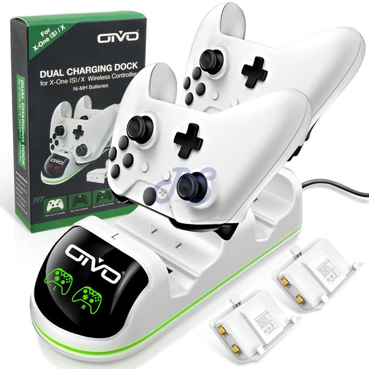 oivo dual charging dock for xbox one with two batteries white