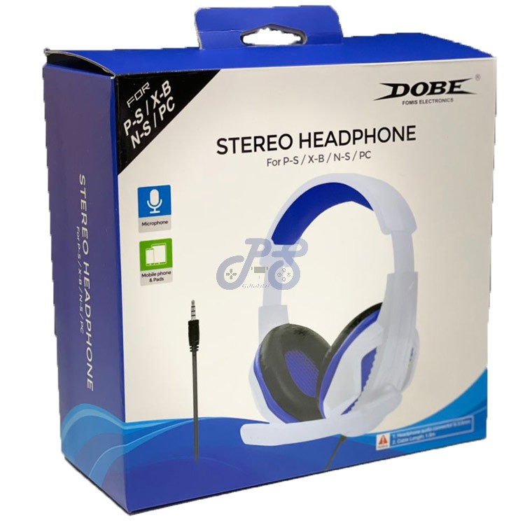 dobe stereo headphone for p s x b n s pc white
