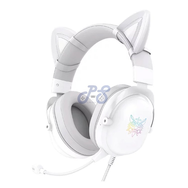 onikuma x11 gaming headset with cat ears white