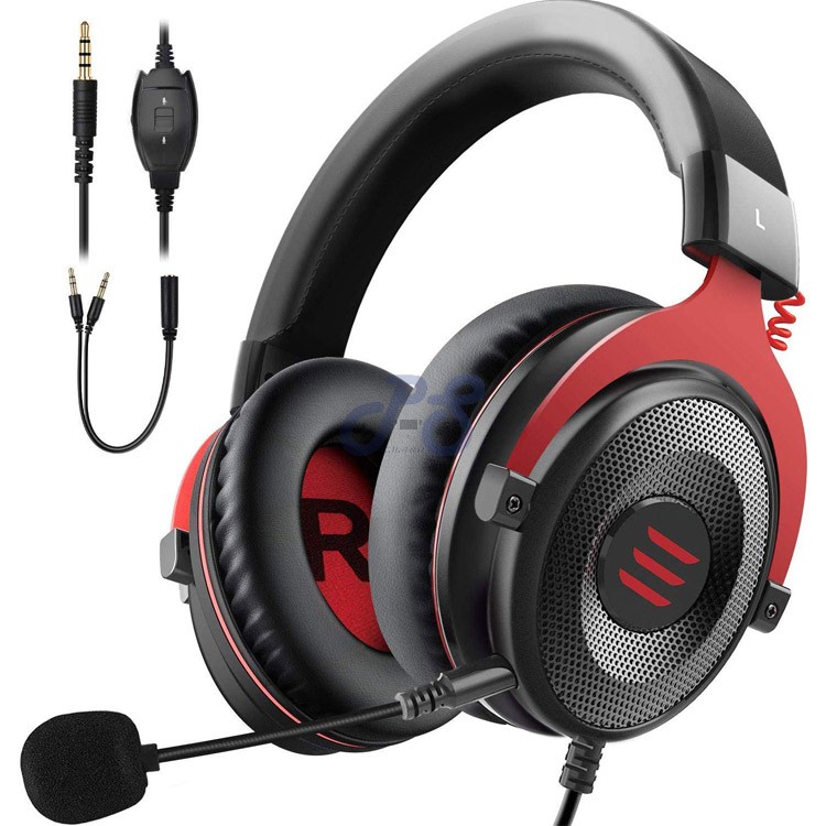 eksa e900 stereo gaming headset black red