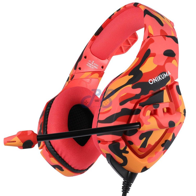 onikuma k1b gaming headset red camo