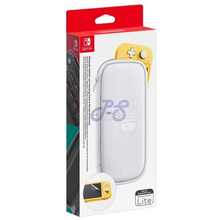 nintendo switch lite carrying case and screen protector grey