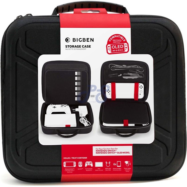 big ben storage case for nintendo switch oled black