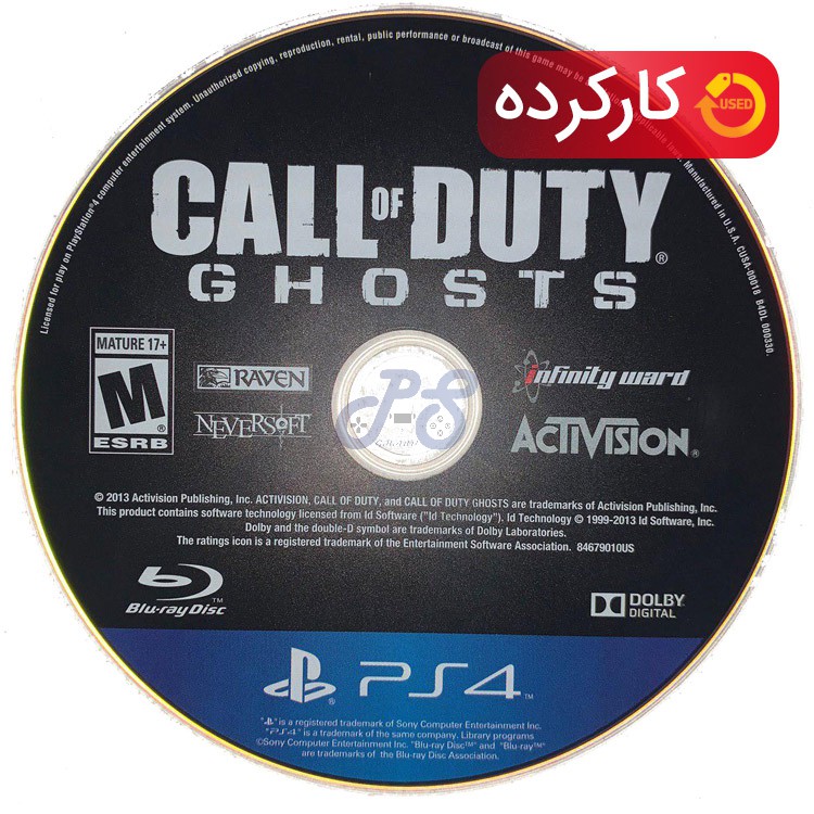 call of duty ghosts ps4 کارکرده فاقد قاب