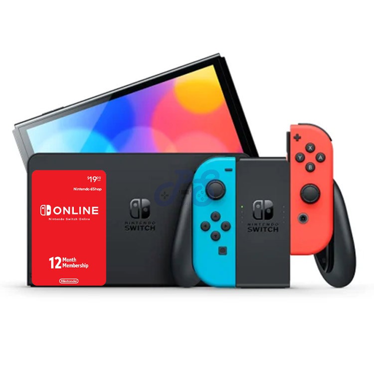 nintendo switch oled redblue nintendo switch online membership 12 months