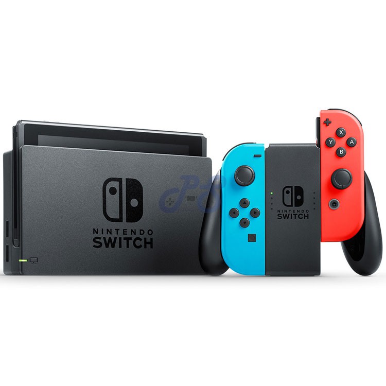 nintendo switch with neon blue and neon red joy con new series