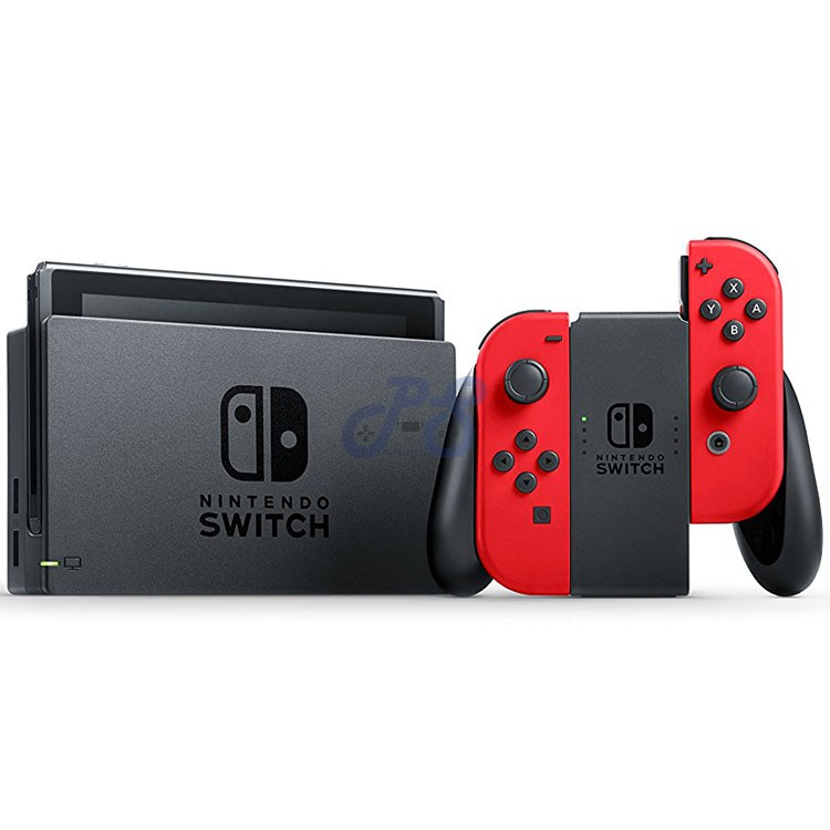 nintendo switch red with super mario odyssey game card