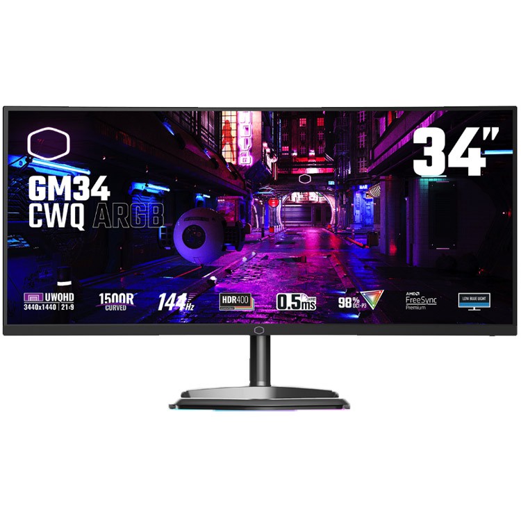 cooler master gm34cwq argb curved gaming monitor