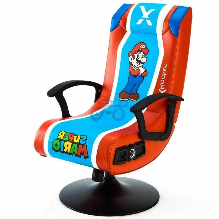 x rocker super mario edition gaming chair red blue