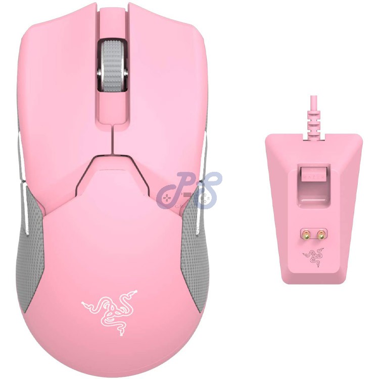 razer viper ultimate wireless gaming mouse with charging dock quartz pink