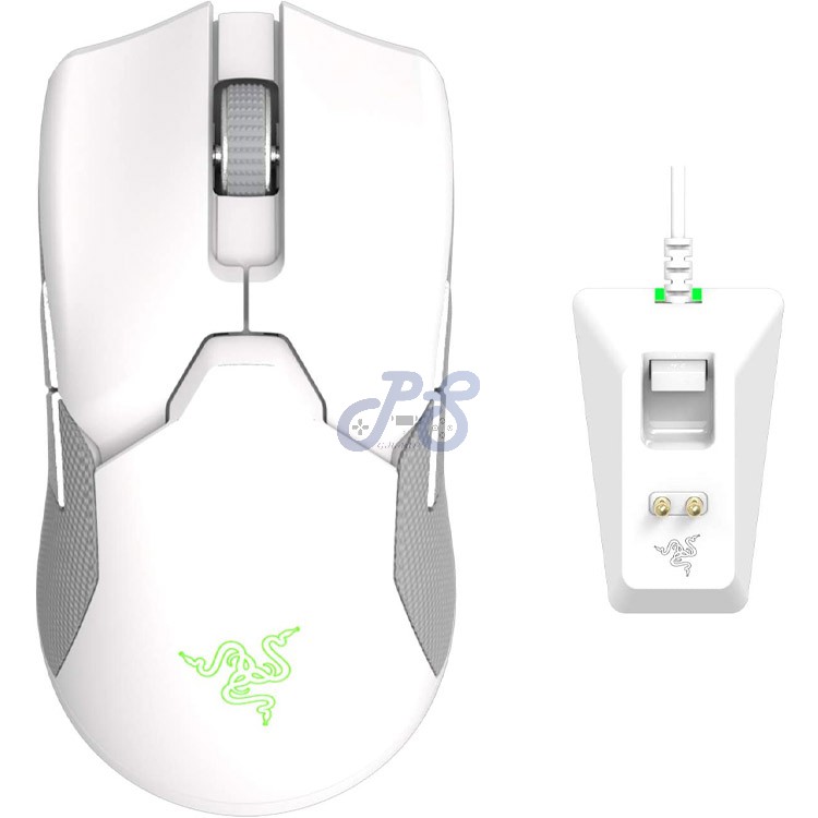 razer viper ultimate wireless gaming mouse with charging dock mercury white