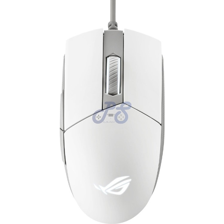 rog strix impact ii optical gaming mouse moonlight white