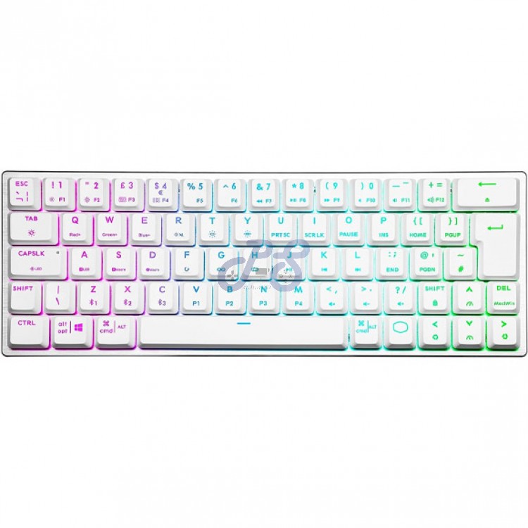 cooler master sk622 mechanical bluetooth gaming keyboard blue switches white