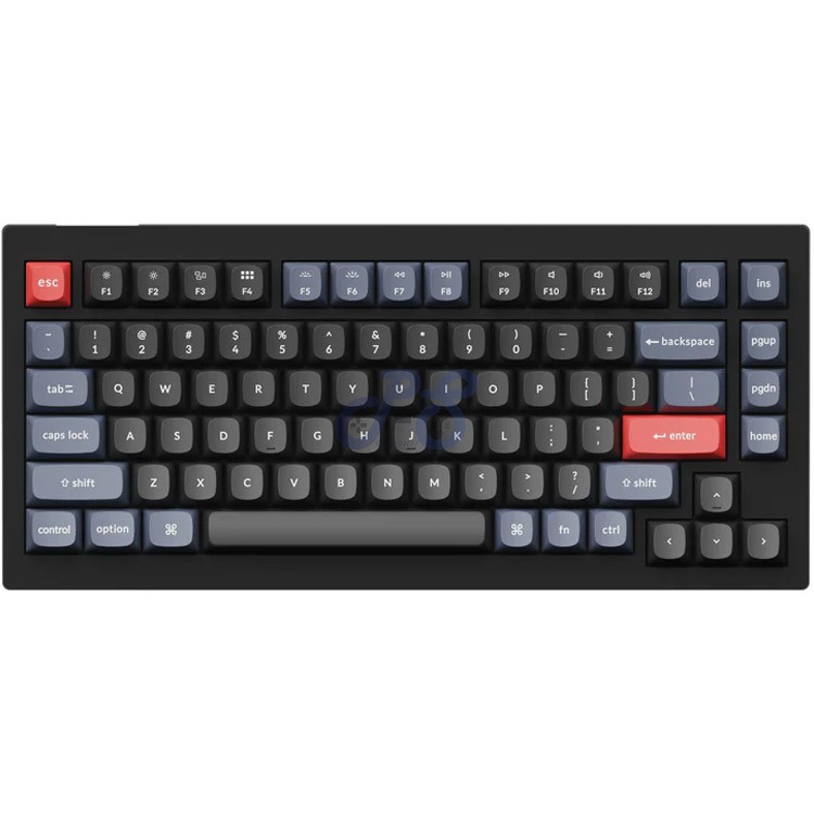 keychron v1 custom mechanical keyboard red switch carbon black