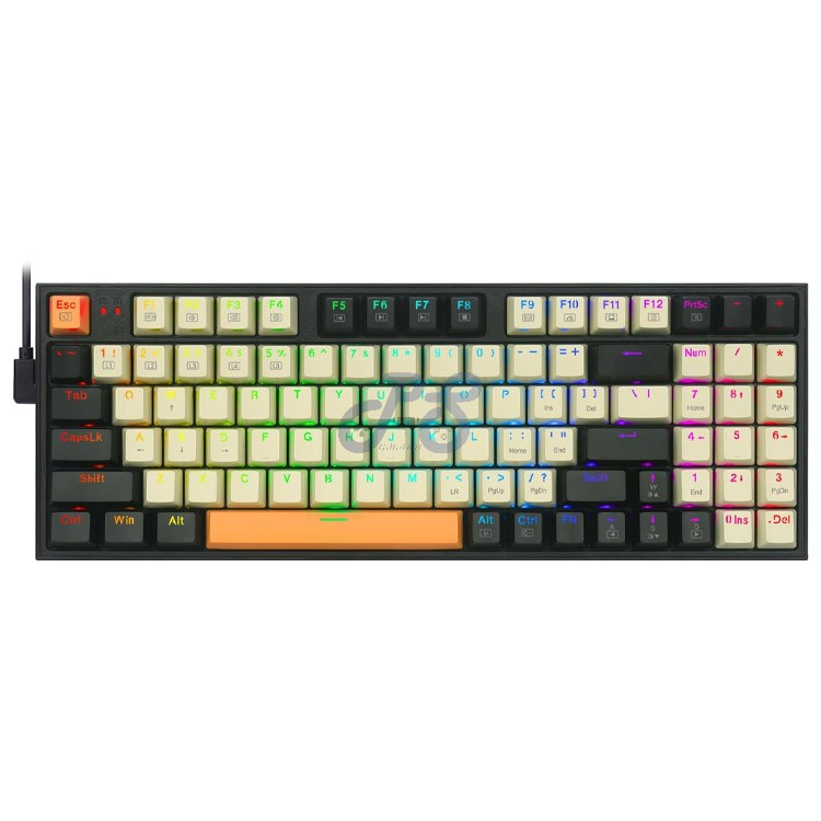 redragon kitava mechanical gaming keyboard red switch blackgoldorange