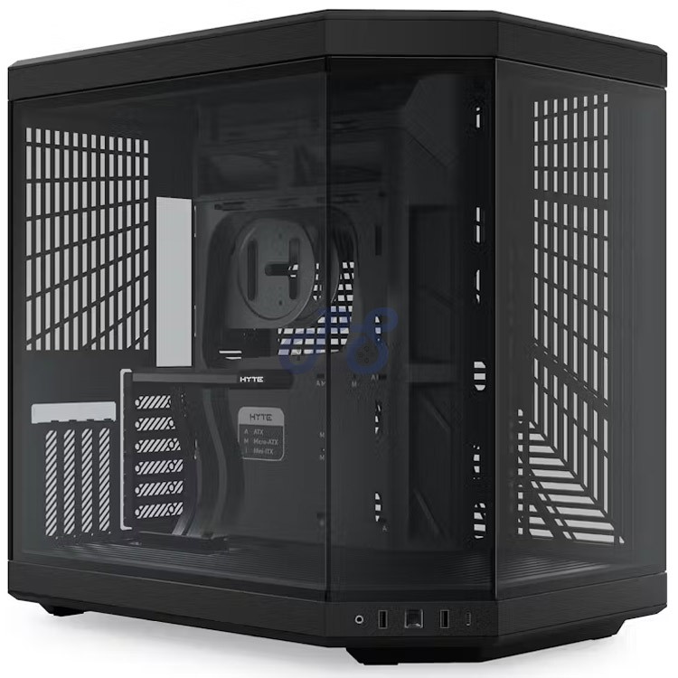 hyte y70 midtower dualchamber modern aesthetic pc case pitch black