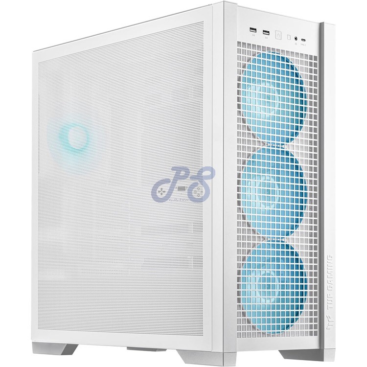 asus tuf gaming gt302 argb midtower pc case white