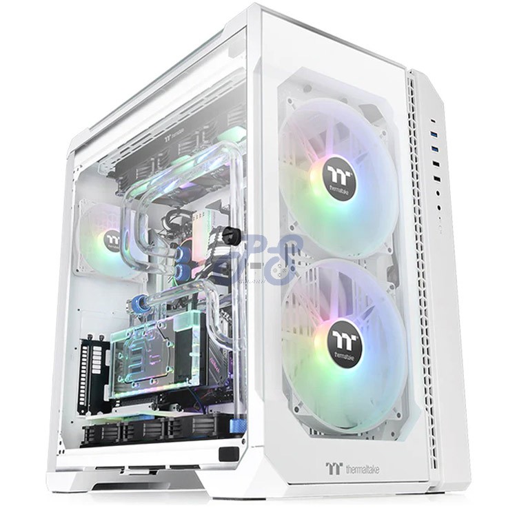 thermaltake view 51 tg argb full tower gaming pc case snow edition