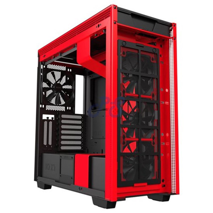 nzxt h710i midtower gaming pc case blackred