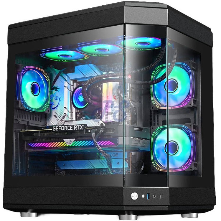 wj coolman y40 6f uni midtower gaming pc case black