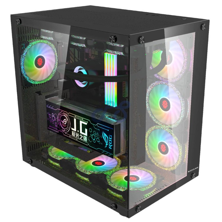 wj coolman robin i midtower gaming pc case black