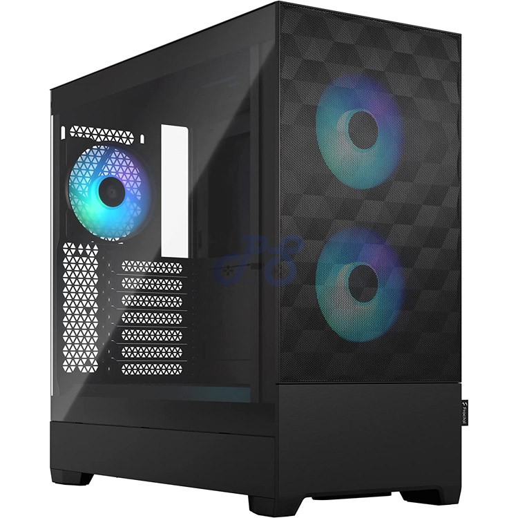 fractal design pop air rgb midtower pc case black tg clear tint