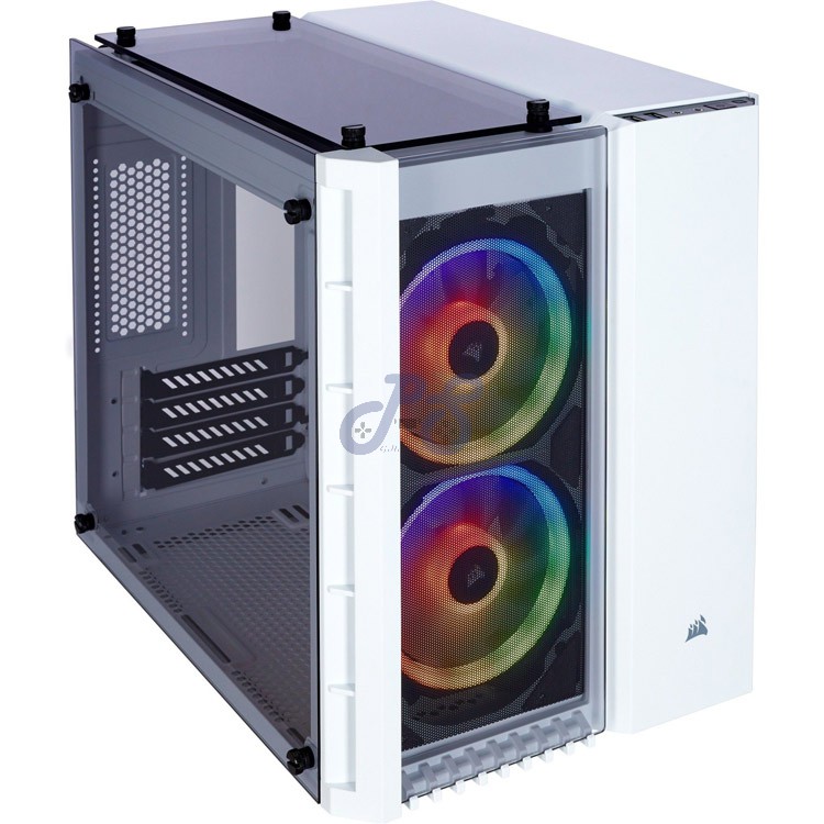 corsair crystal series 280x rgb minitower pc case white