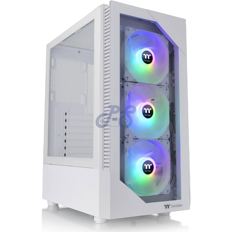 thermaltake view 200 tg argb midtower pc case snow edition