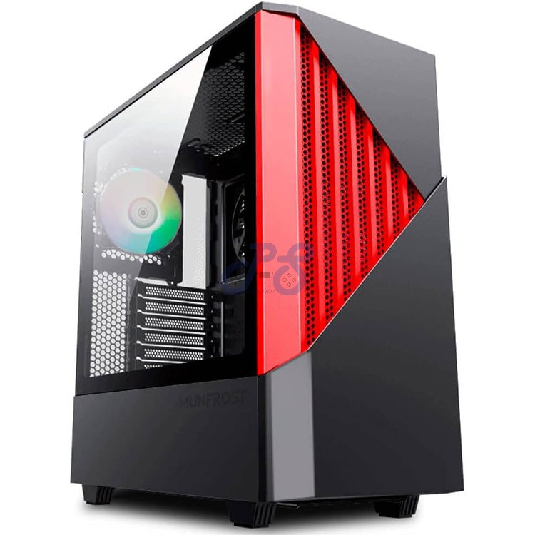 gamemax contac coc midtower gaming pc case redblack