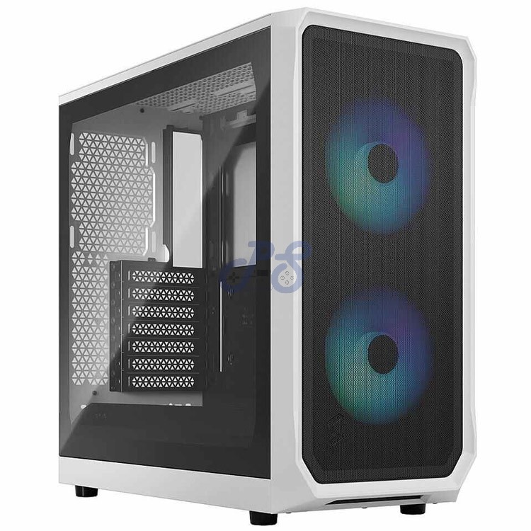 fractal design focus 2 rgb midtower pc case white tg clear tint