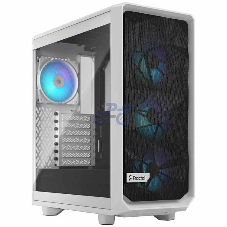 fractal design meshify 2 compact rgb midtower pc case white tg clear tint