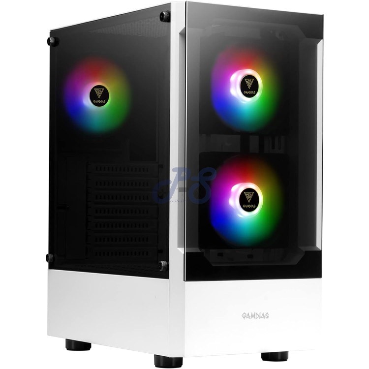 gamdias talos e3 midtower gaming pc case white