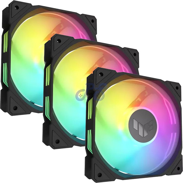 asus tuf gaming tr120 argb reverse blade pc case fan triple pack black