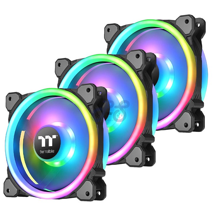 thermaltake riing trio 12 rgb pc case fans premium edition black