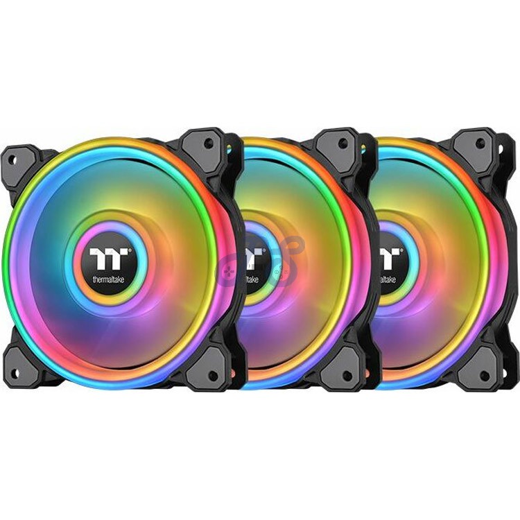 thermaltake riing quad 12 3in1 rgb pc case fans premium edition black