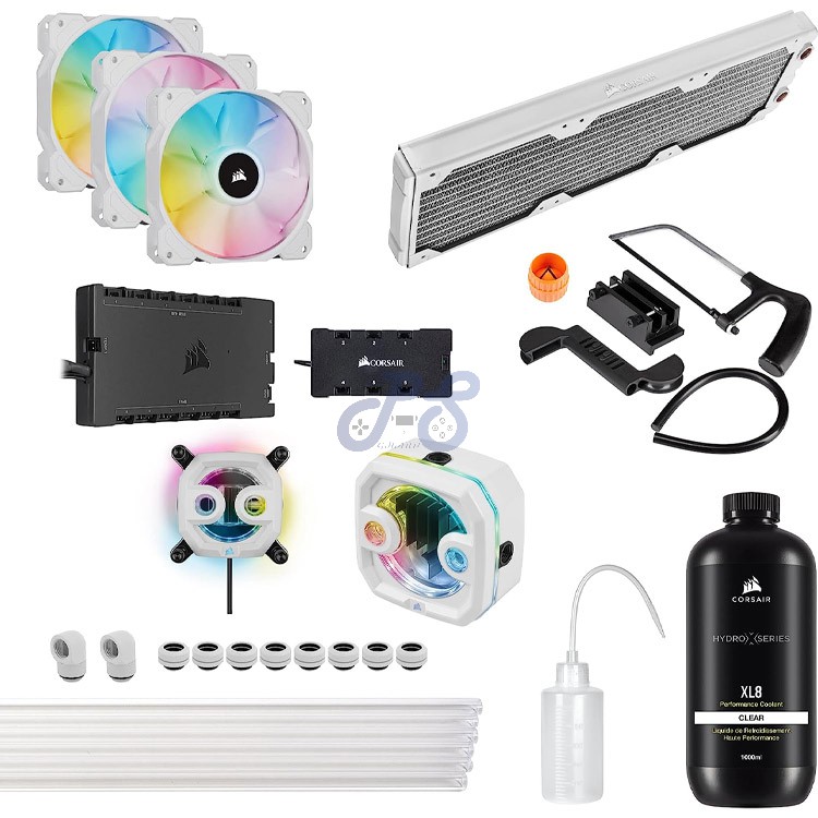 corsair hydro x series icue xh303i rgb pro custom cooling kit white