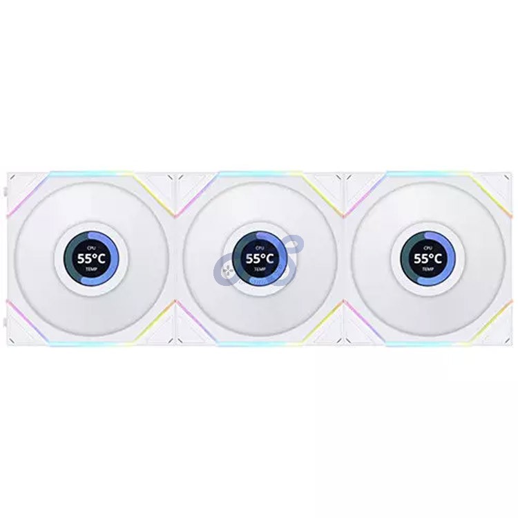lian li uni tl120 lcd reverse blade 3in1 pc case fan white