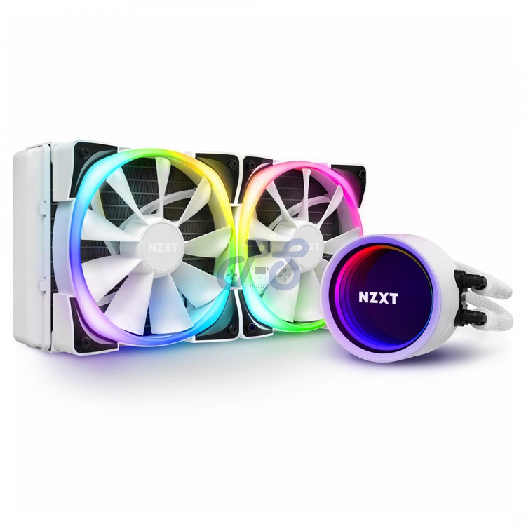 nzxt kraken x53 rgb aio cpu liquid cooler 240mm matte white