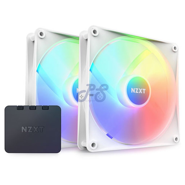 nzxt f140 rgb core pc case fan twin pack white