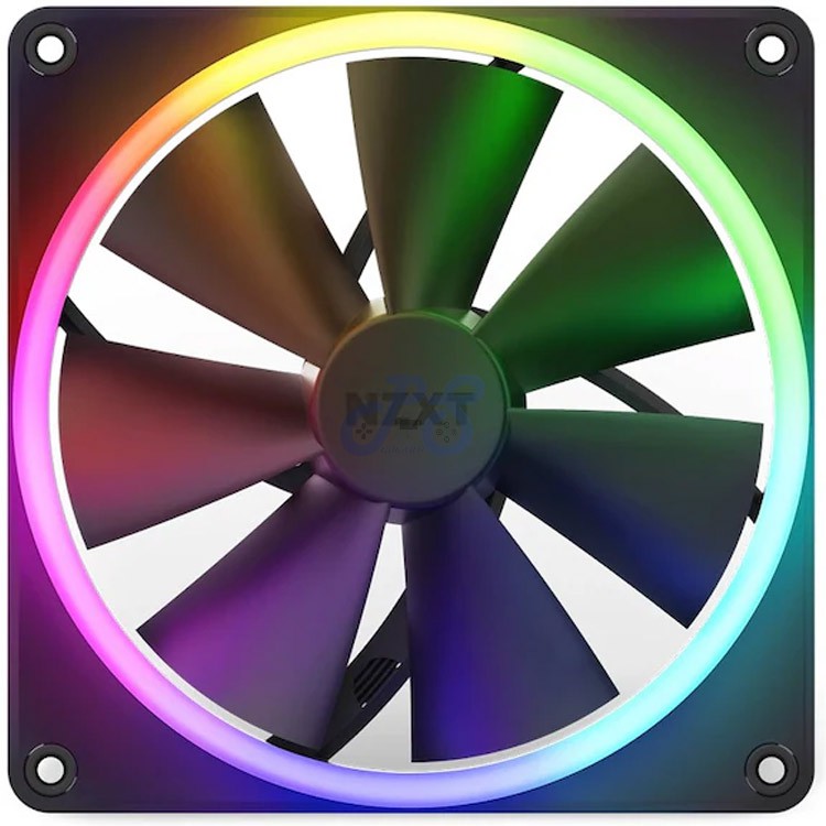 nzxt f140 rgb 140mm pwm pc case fan black
