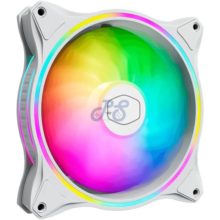 cooler master masterfan 140 halo pc case fan white