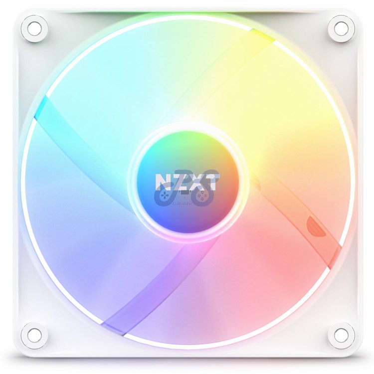 nzxt f120 rgb core pc case fan white