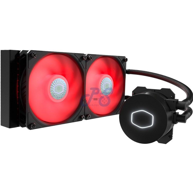 cooler master masterliquid 240l red led cpu cooler black